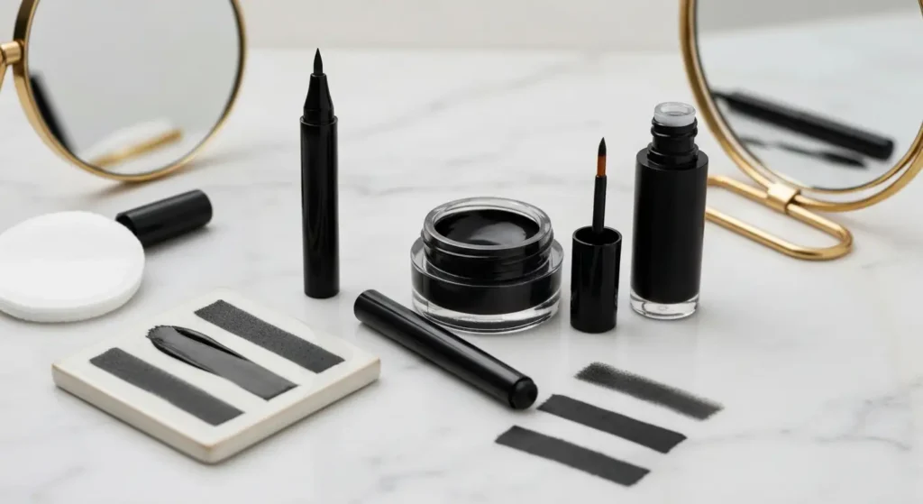 Eyeliner w pisaku, żelu czy płynie: porównanie trwałości i łatwości użycia