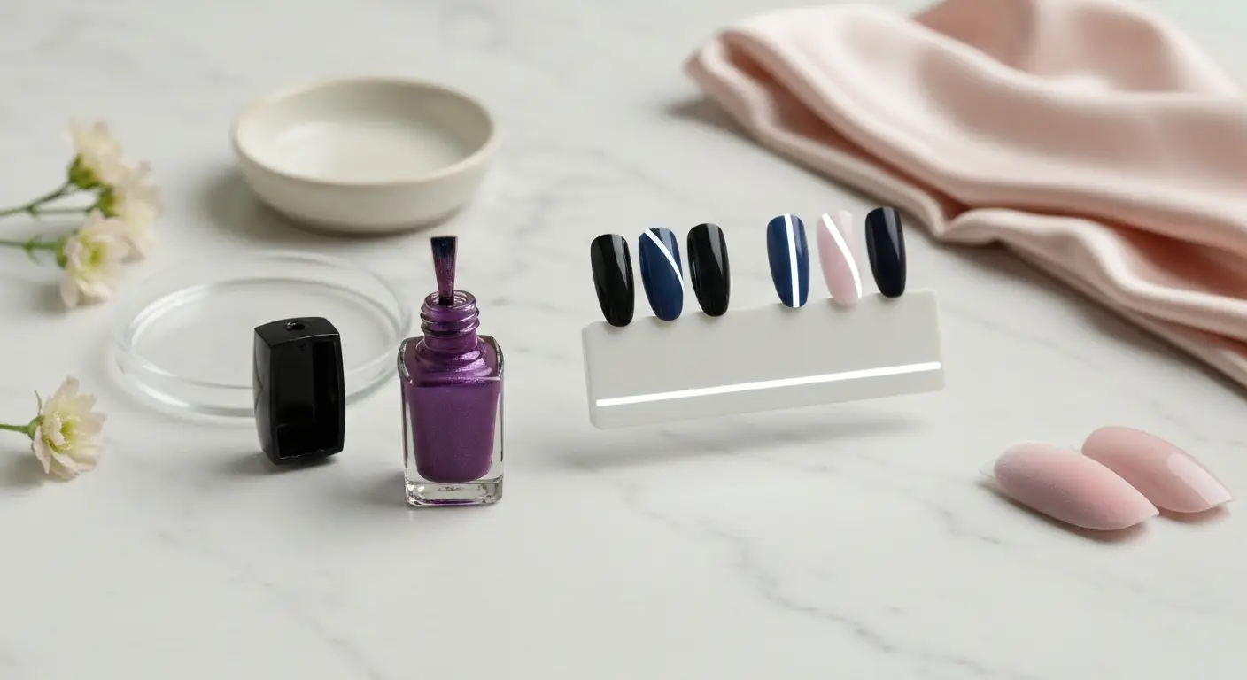Magnetyczny lakier i magnes do paznokci z próbkami manicure kocie oko