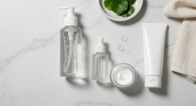 Koreańska rutyna do cery trądzikowej z żelem, serum, lekkim kremem i filtrem SPF