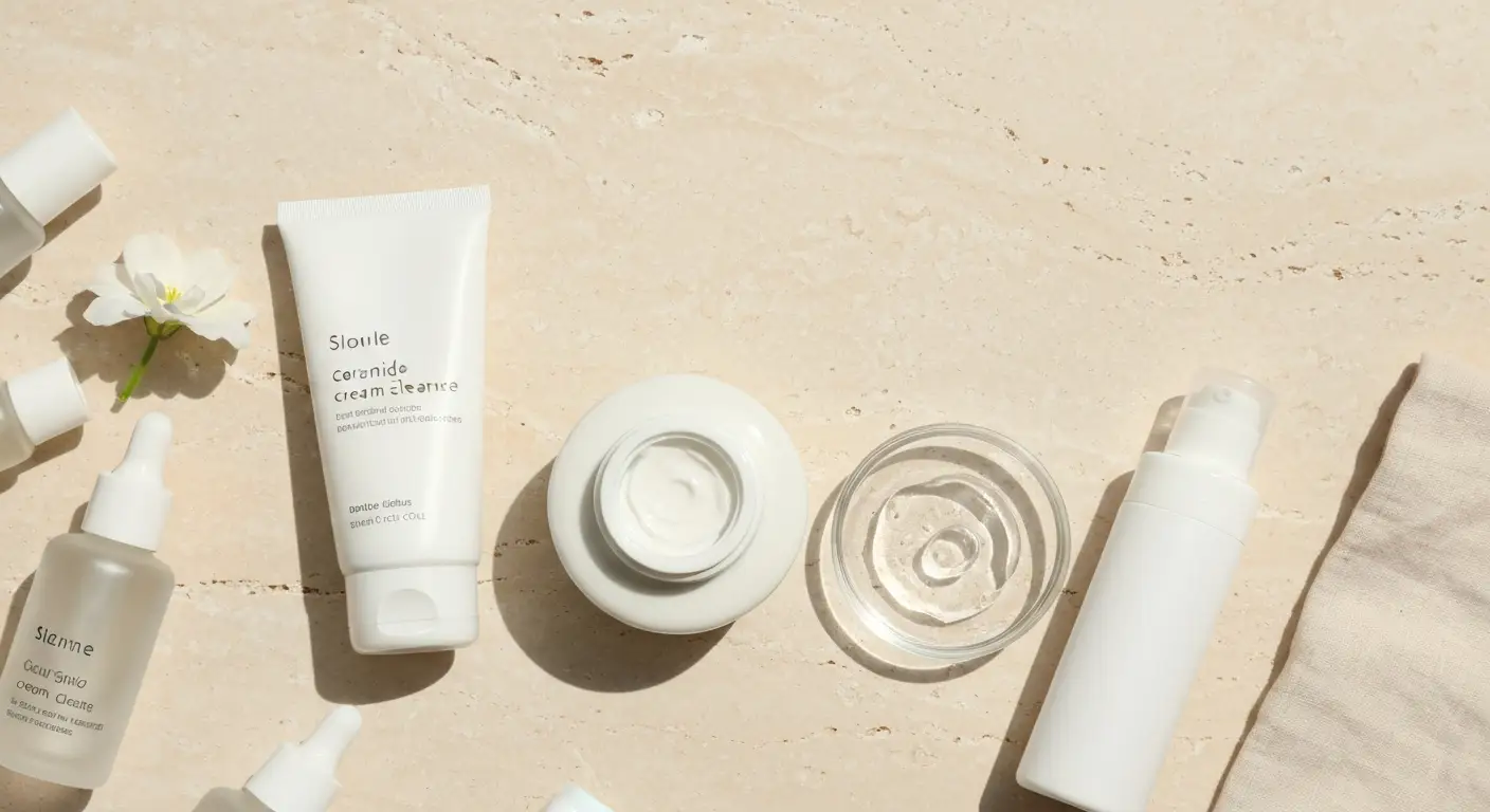 Minimalistyczna pielęgnacja K-beauty: żel do mycia, krem z ceramidami i filtr SPF