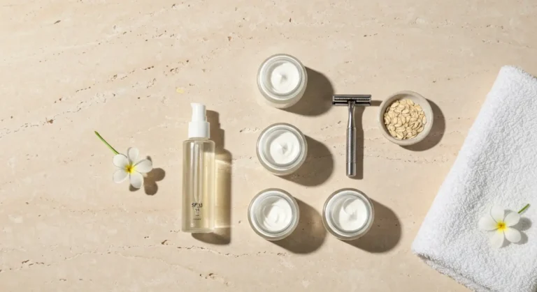 Kremy do twarzy, filtr SPF, serum i akcesoria do łagodnej pielęgnacji po goleniu